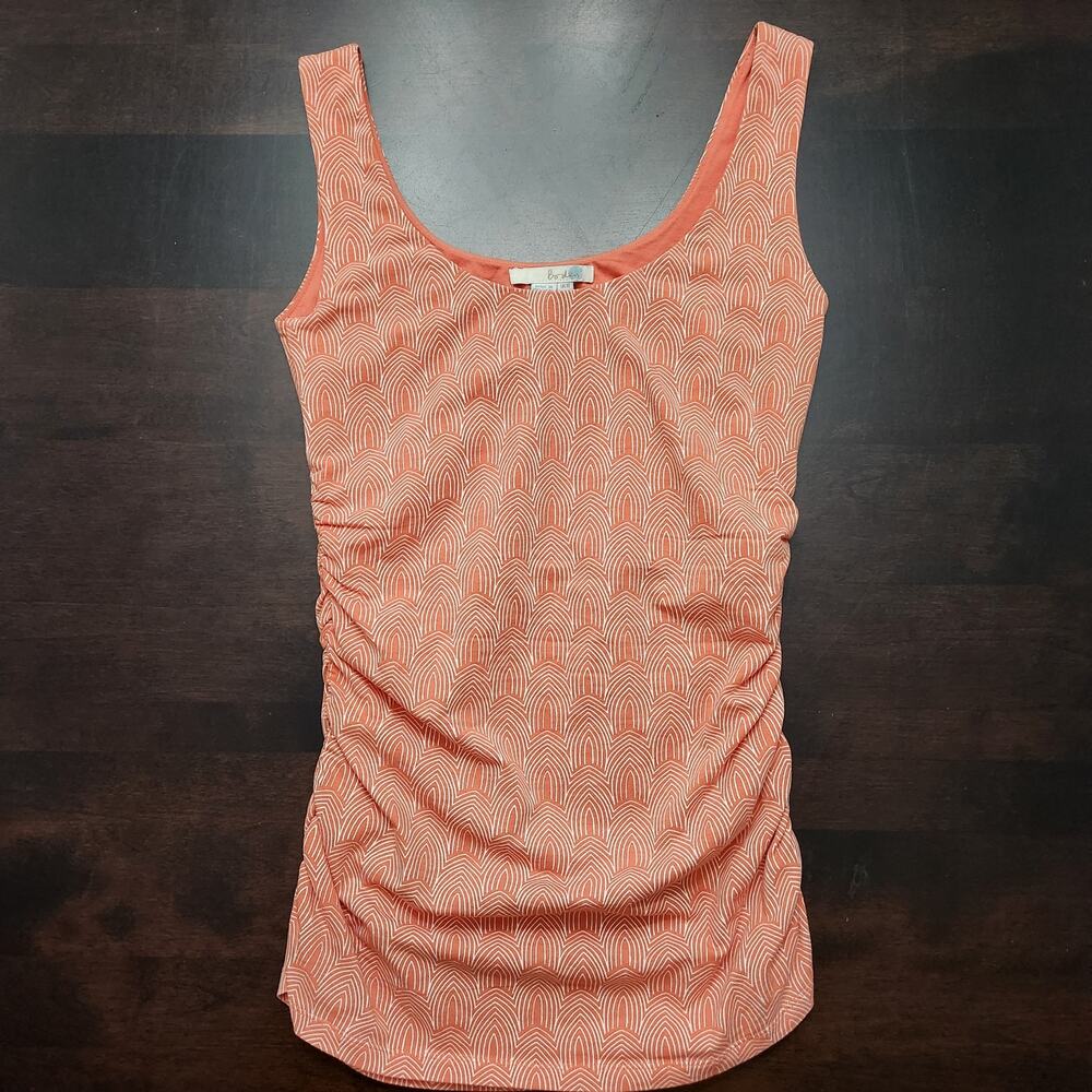 Boden Side Sinched Orange Tank Size 6